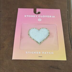 Stoney Clover Lane Heart Sticker Patch - White and Gold